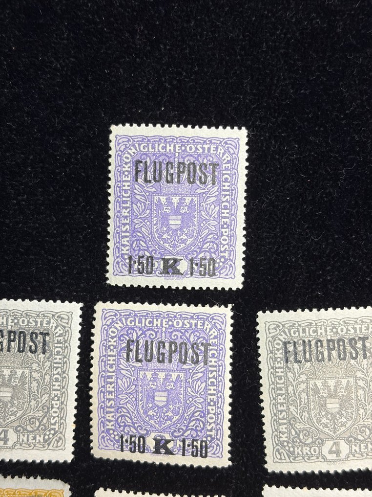 Áustria  - Selos postais aéreos austríacos de 1918 #4.3