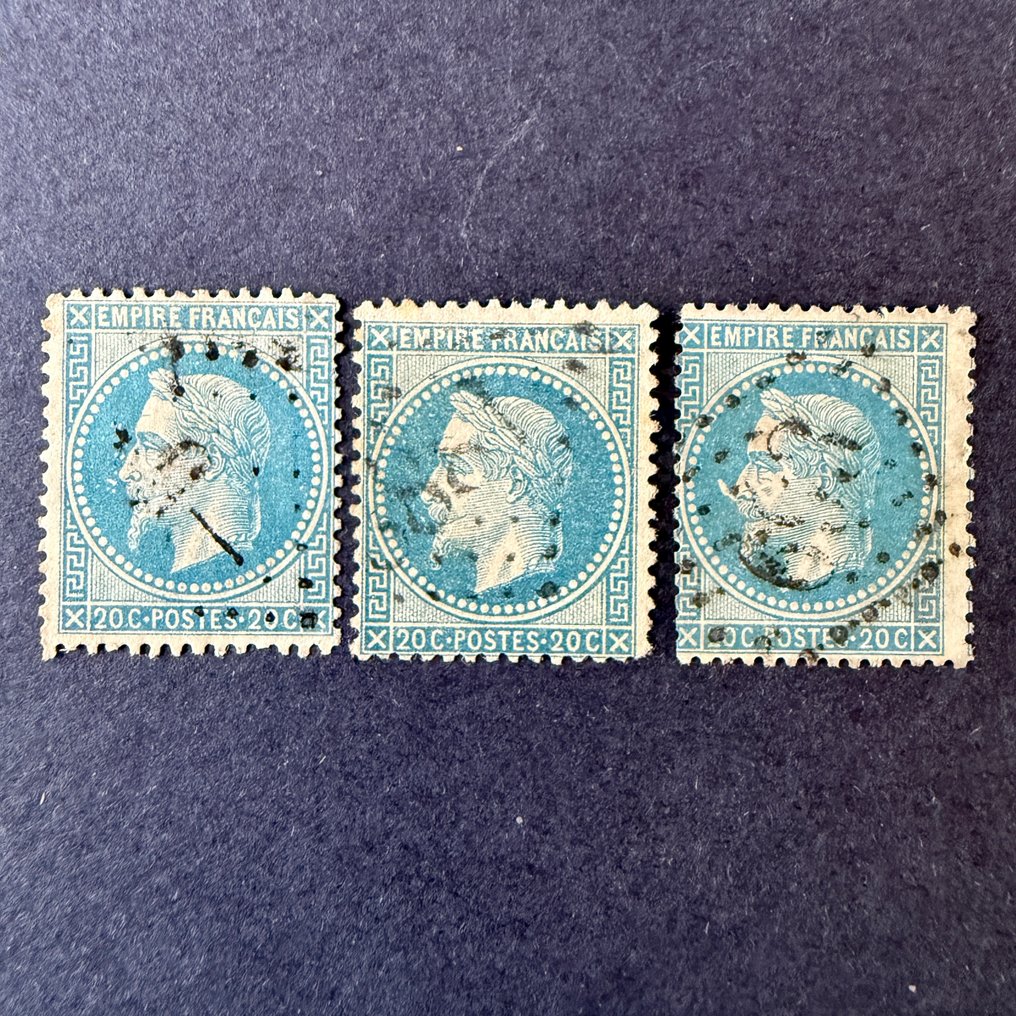 法國  - Yvert 29B《拿破仑桂冠20分》邮票，带有蜂蜜和角的邮戳，邮戳已盖，估价+440欧元。 #1.0