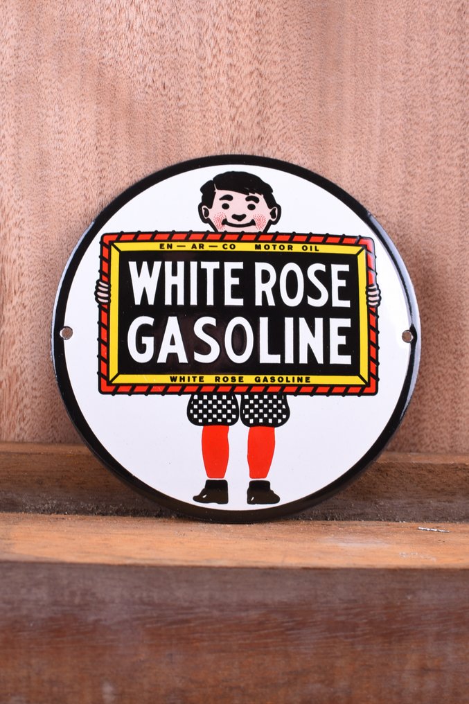 Sign - White Rose - White Rose Gassoline; emaille; enamel; high gloss #1.0