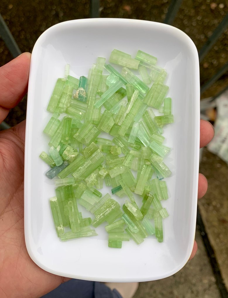 无底价电气石水晶批发，自然绿色，适合珠宝制造商，250克拉 水晶- 50 g - (1) #3.2