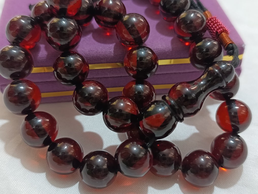 Rosenkrans - Rav - 1970-1980 - Sjældne bønneperler Rosenkrans #3.2