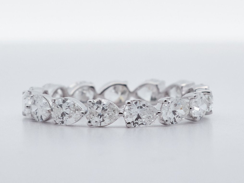 沒有保留價 - 戒指 - 14 克拉 白金 -  2.09ct. tw. 鉆石 (實驗室培育) #4.3