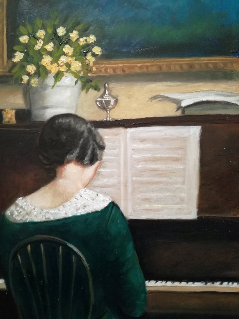 A. Della Valle (XX), da Carl Vilhelm - Dama al pianoforte  (interno) #4.3