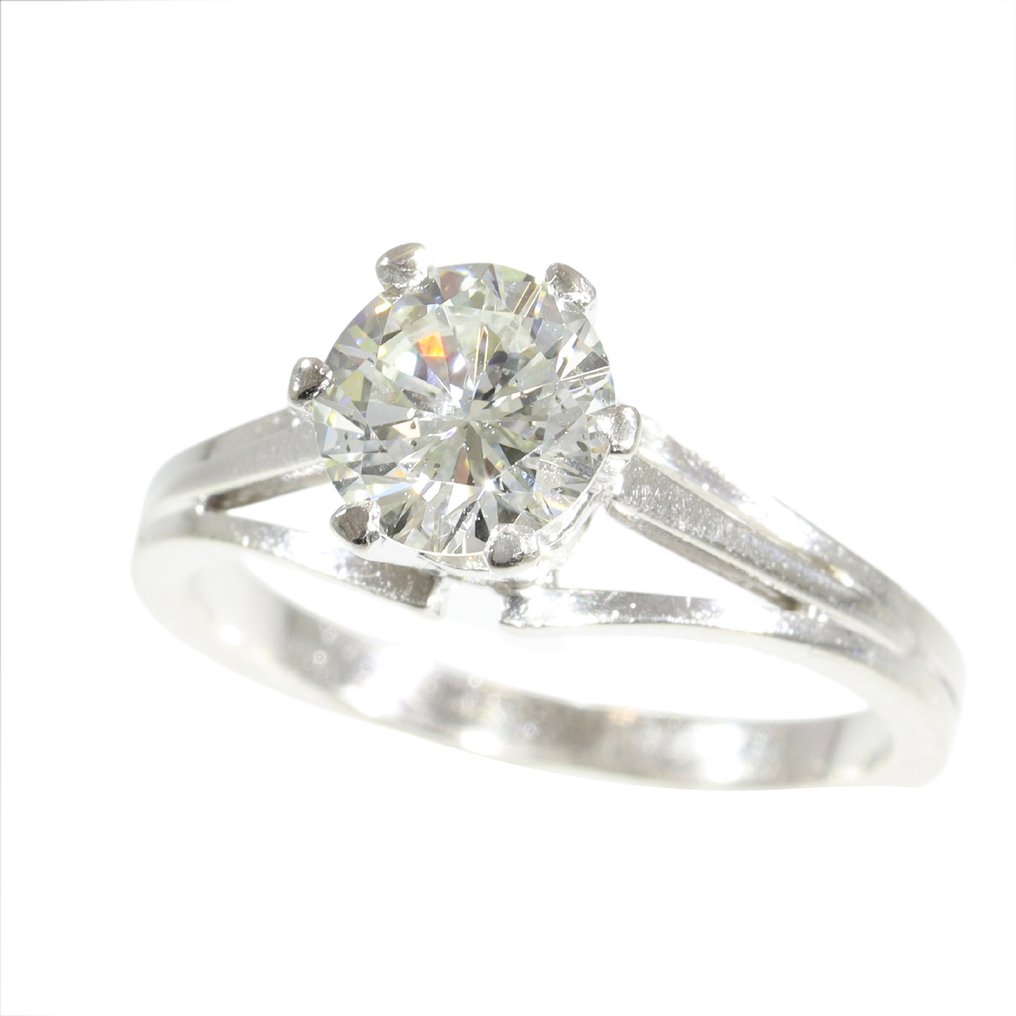 χωρίς τιμή ασφαλείας - Δαχτυλίδι Πλατίνα -  1.20ct. tw. Διαμάντι (Φυσικό)  - Αντίκες δεκαετίας του 1950 #1.0