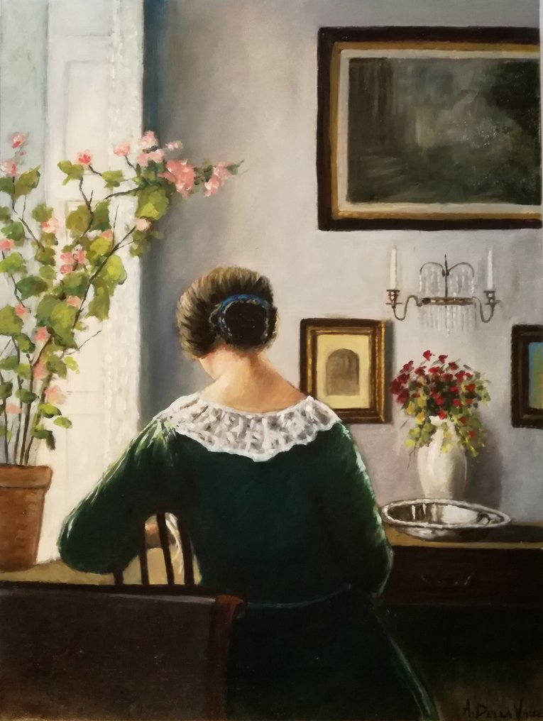 A. Della Valle (XX), da Carl Vilhelm - Interno con dama #1.0
