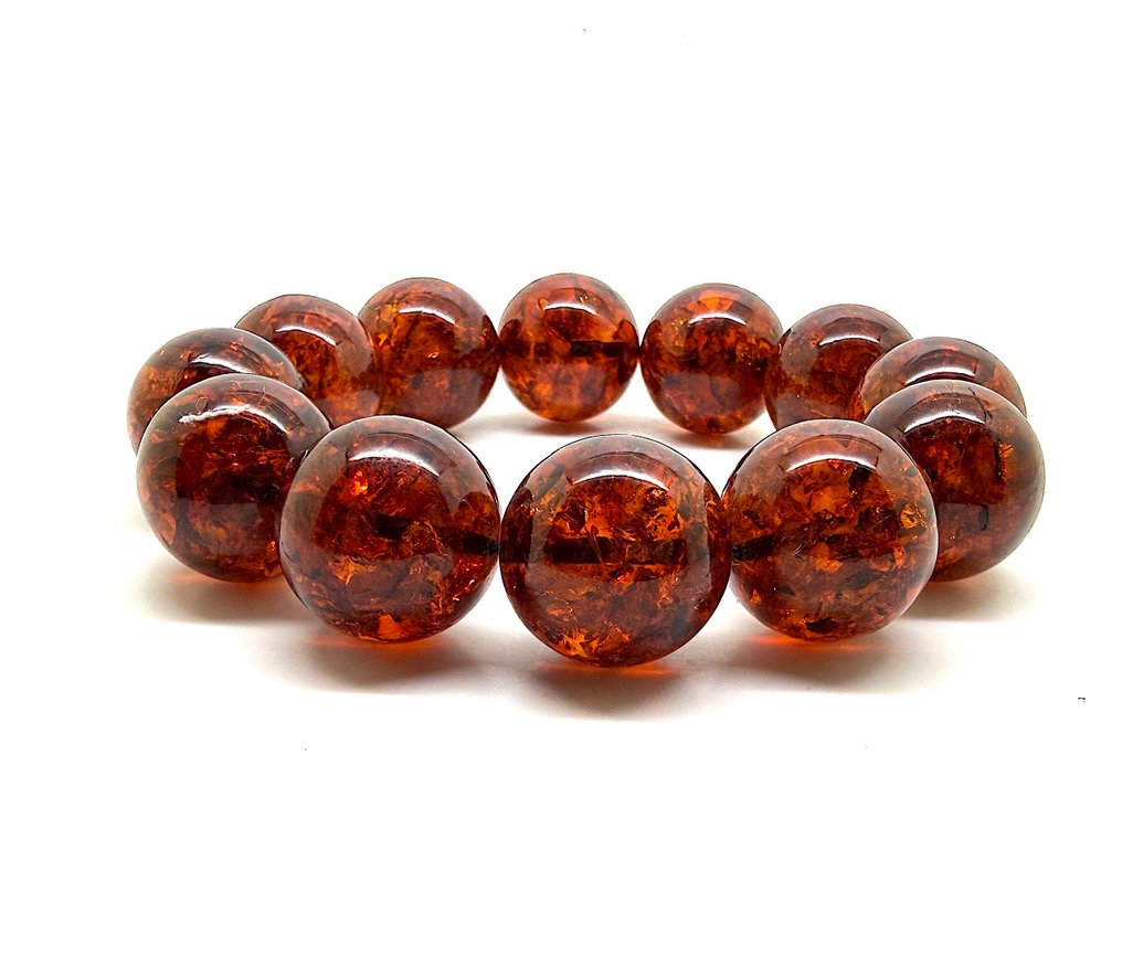 Αποκλειστικό βραχιόλι με χάντρες από Βαλτική κεχριμπάρι 20 mm 53,9 g - Κεχριμπάρι - Baltic amber - succinite #1.0