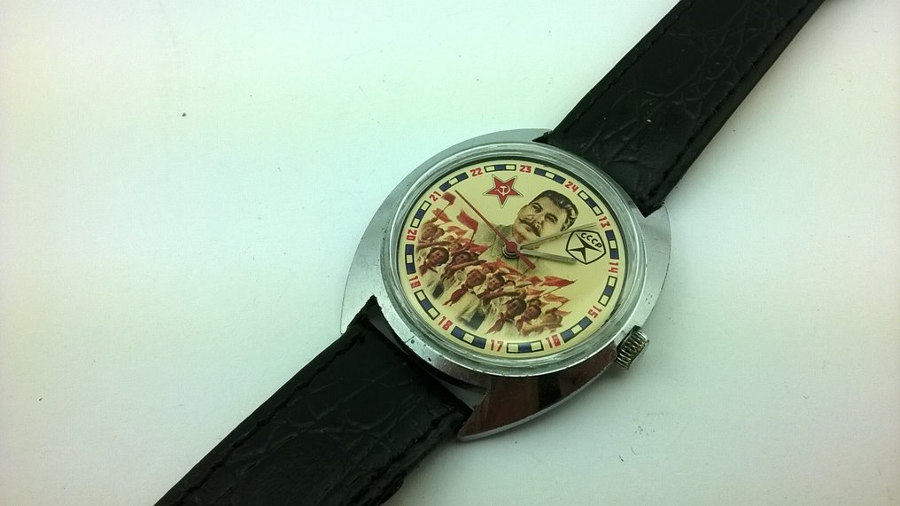 USSR (Ρωσία) - Ρολόι με θέμα τον σοβιετικό στρατό – Διάμετρος πορτρέτου του Ιωσήφ Στάλιν – Συμβολισμός της ΕΣΣΔ – - Στρατιωτικά αξεσουάρ #4.3