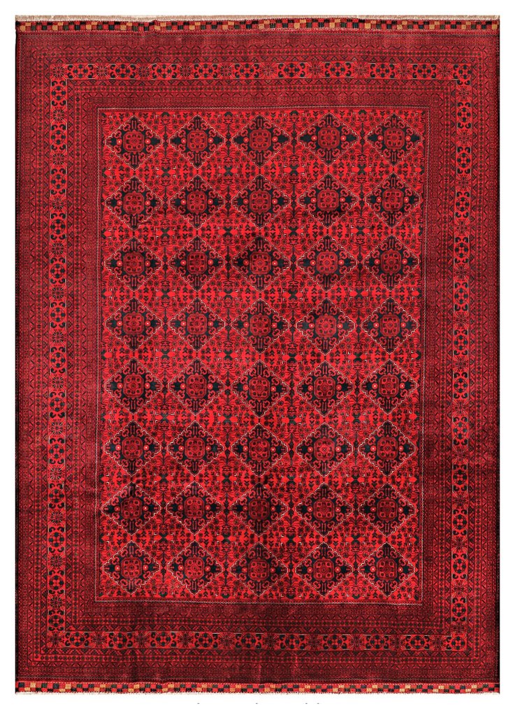 Afghan, Μεγάλο, μοναδικό, παραδοσιακό, χειροποίητο χαλί υψηλής ποιότητας 'khal Mohammadi', κομψό κόκκινο - Χαλί - 406 cm - 296 cm - Αυθεντικό χειροποίητο χαλί #1.0