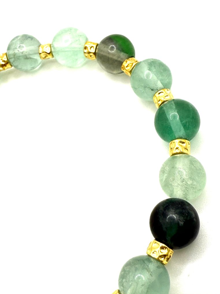 Πρώτης ποιότητας - Φλουρίτης - Ασήμι 925 - Πιστοποιητικό αυθεντικότητας - Μπανγκλ - Αποκλειστική εργασία #1.0