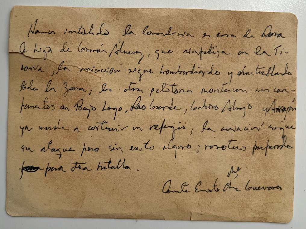 Signed ; Che Guevara - Battlefield Letter - 1958 #1.0