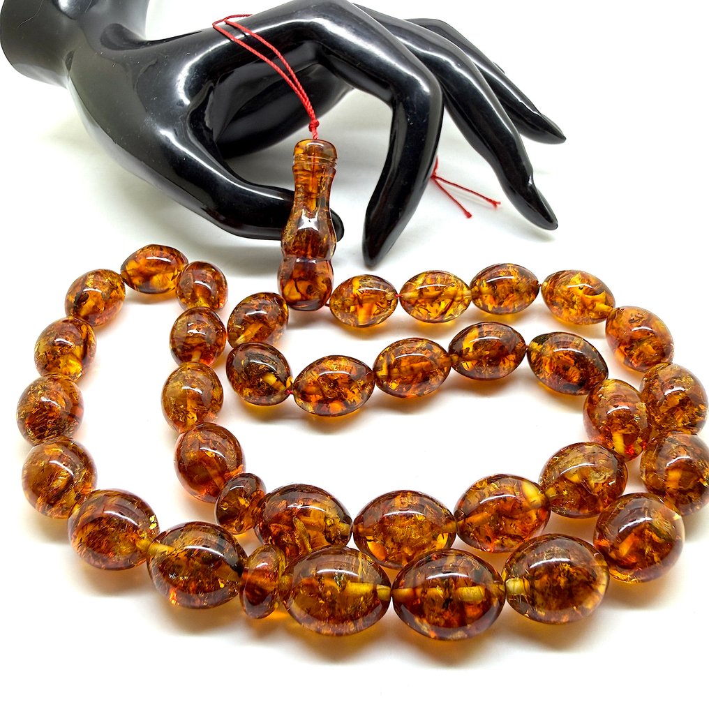 Κομποσκοίνι από Βαλτική κεχριμπάρι, tesbih, ροζάριο, ελιά 16 mm - Κεχριμπάρι - Succininte #2.1