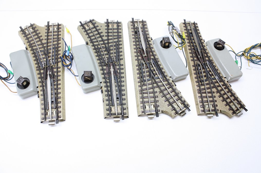 Märklin H0 - Modelltogspor (15) - 15 stk. M-spor Rails + 3-spors (vintage) Wissels #3.2