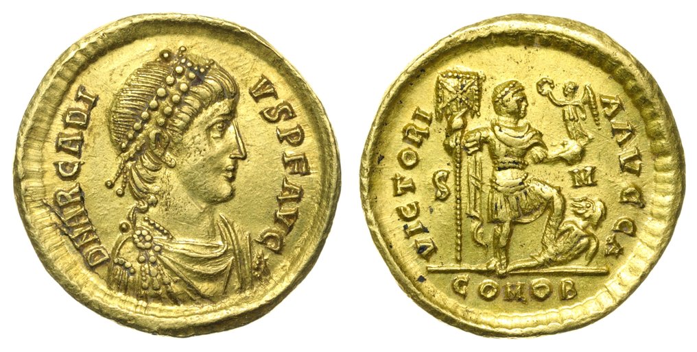 Roman Empire. Arcadius (AD 383-408). Solidus Sirmium mint 395-397 AD. / RIC X, 1 (R3) Very Rare! #2.1