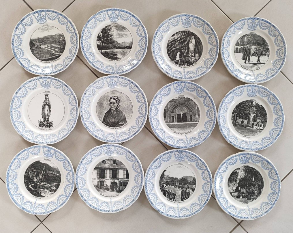 Sarreguemines - Digoin - Πιάτο σερβιρίσματος (12) - Κεραμικό - Υπηρεσία Επιδορπίων Lourdes #2.1