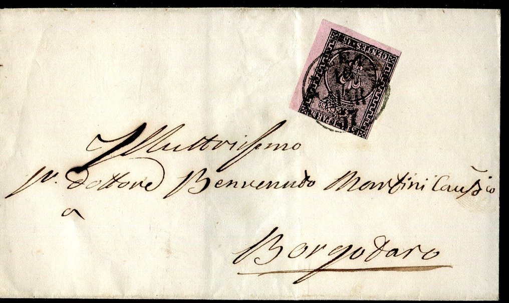 Αρχαία ιταλικά κράτη 1852/1867 - Συνόλου 9 εγγράφων από Νάπολη, Παρμά, Ποντιφικό και Τοσκάνη. - Sassone vari. #3.2