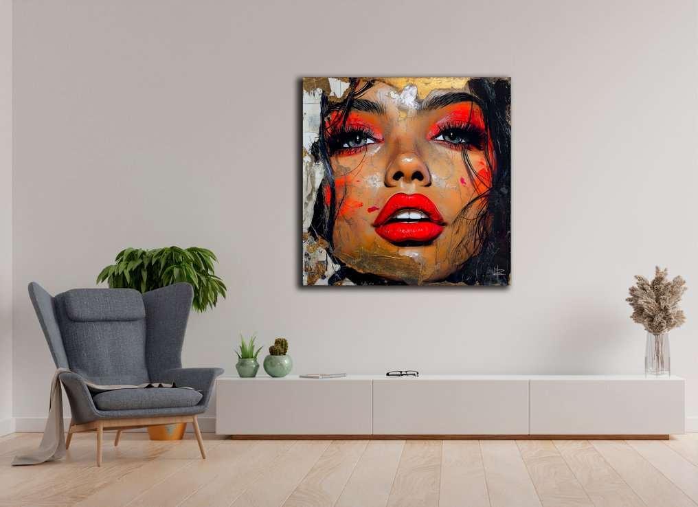 PLM-Art - Red & Gold Woman XL #2.1