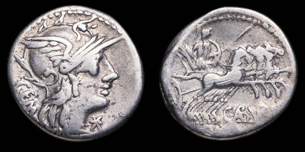 Ρωμαϊκή Δημοκρατία. C. Aburius Geminus (132 b.C.). Denarius Rome  (χωρίς τιμή ασφαλείας) #1.0