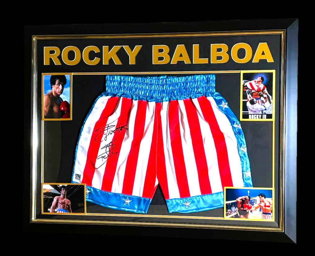 Rocky - Sylvester Stallone – Signed Rocky Balboa Boxing Trunks –COA Premium Frame – Museum Quality -No Rp #2.1