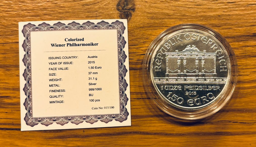 Austria. 1,50 Euro 2015 Wiener Philharmoniker  (No Reserve Price) #1.0