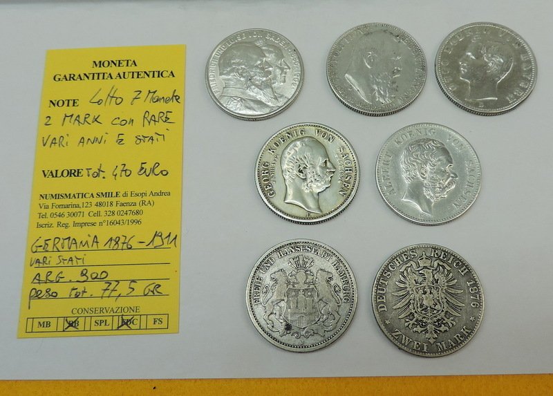 德国. 2 Mark 7x 1876/1911  (没有保留价) #3.2