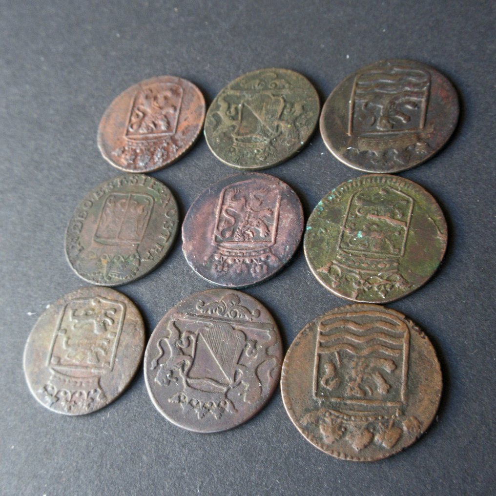 Netherlands East Indies. Zeer Leuk Partijtje VOC Duiten 1735 - 1791 (9 Stuks) (No Reserve Price) #3.2