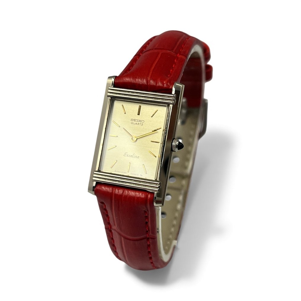 Seiko - Exceline - Tungsten Carbide - Vintage - Ultra Slim - Gold Dial - Nincs minimálár - 2E20-5200 - Női - 1990-1999 #2.1