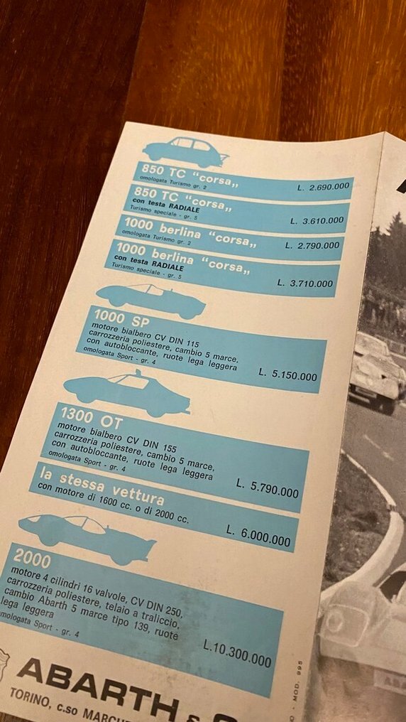 ABARTH & C ALL MODELS 1969 SALE FLYER - 小册子 - 1969 #4.3