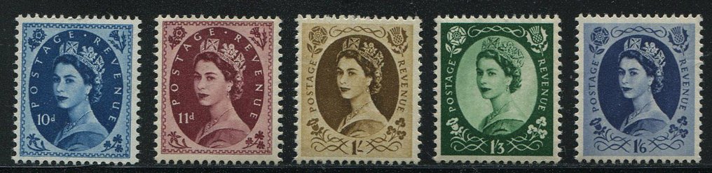 Great Britain 1952 - Wildings first definitive set complete. - Stanley Gibbons 515-531 #2.1