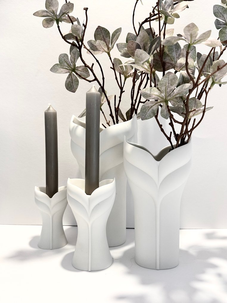 Rosenthal - Uta Feyl - 花瓶 (4) -  Calla - Bisquit瓷器 - 2个花瓶和2个烛台 #1.0