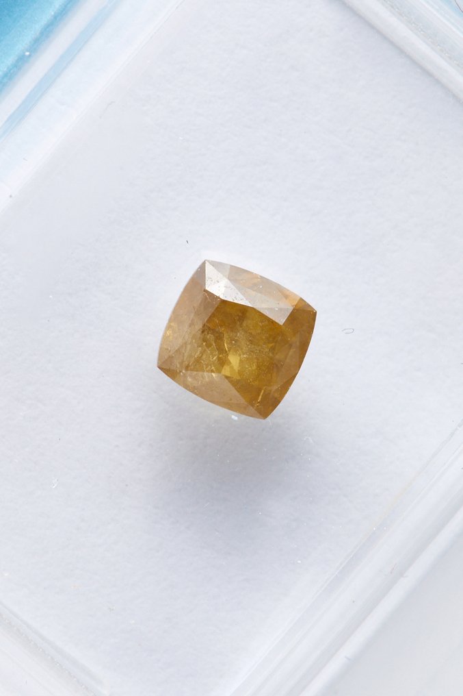 没有保留价 - 1 pcs 钻石 (天然色彩的) - 0.62 ct - 枕形 - Fancy 橙色 黄色 - I1 内含一级 - 国际宝石研究院(IGI) #4.3