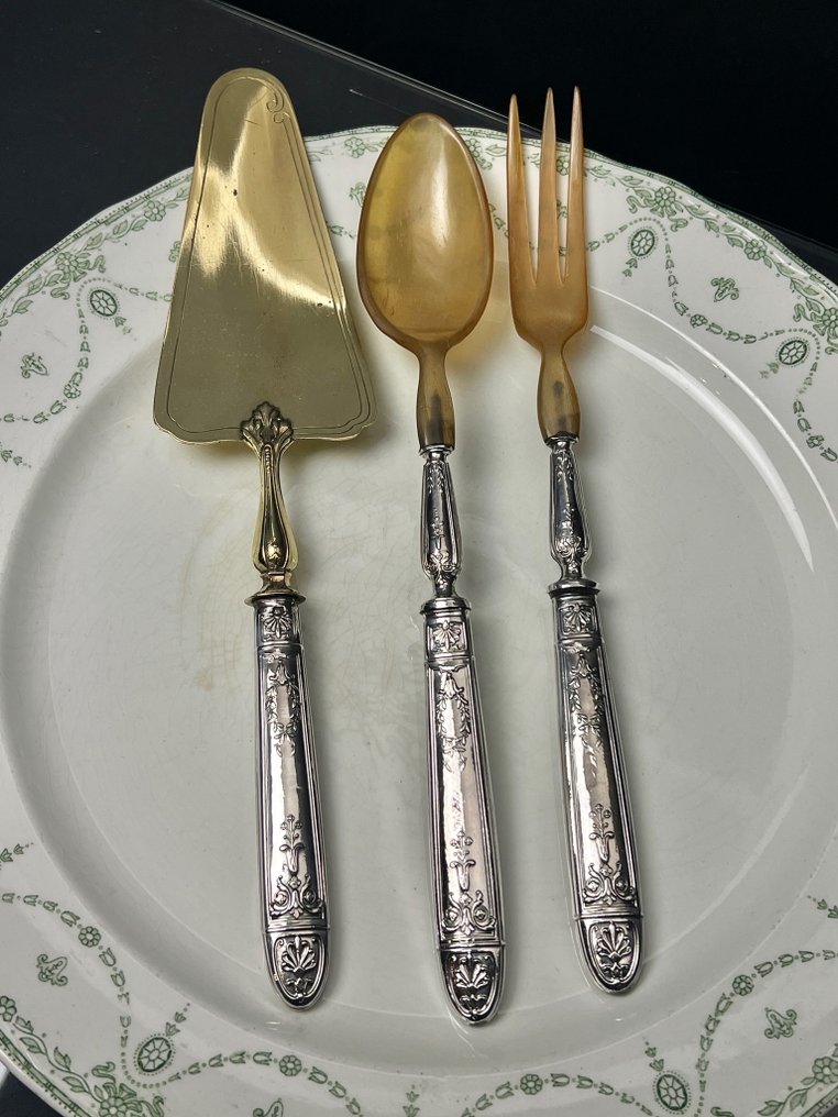 August Girard - Πιατέλες σαλάτας (3) - .800 silver - 1910-1920 - Γαλλική σετ σερβιρίσματος Silver #1.0