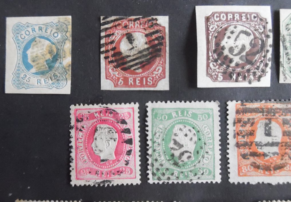 Portugal 1853/1884 - Collection of Classics from D. Maria to D. Luís, curved tape and straight-toothed tape. - Mundifil nº 2 a 67 (números não seguidos) #1.0