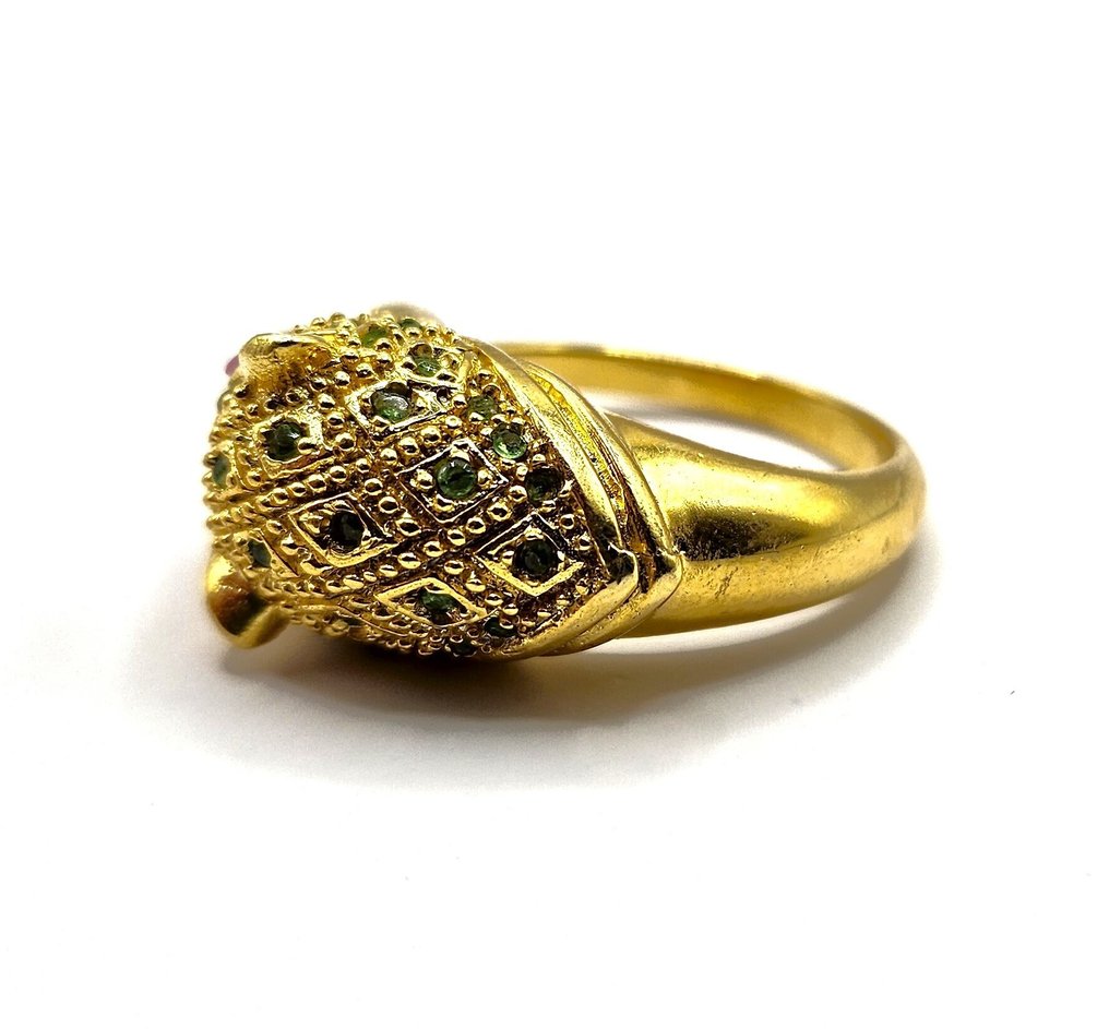 Ingen reservasjonspris - Ring Sølv - 0.80ct. tw. Rubin - Smaragd #4.3