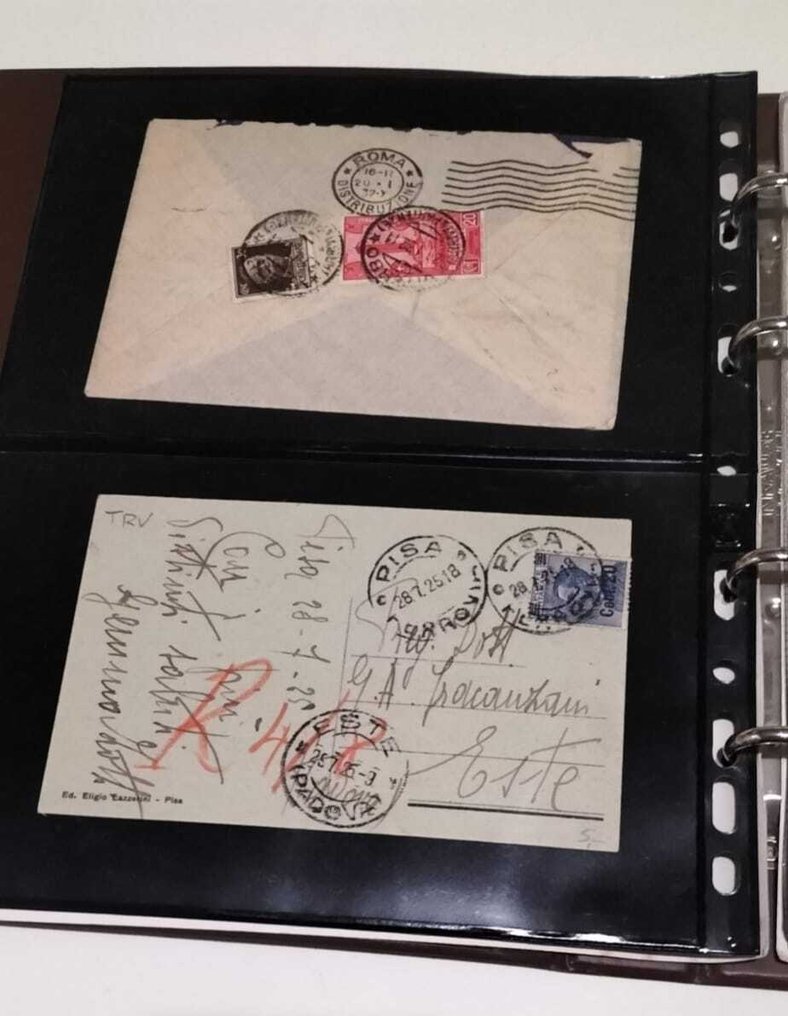 邮政史，文学研究，意大利区  - 意大利邮政区邮政历史收藏夹，包含信件和明信片。 - Sassone #3.2