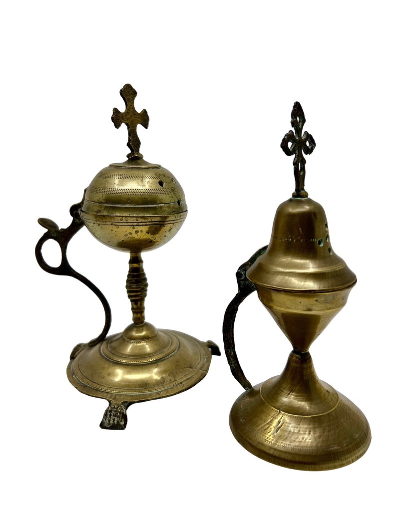 Θυμιατό  (2) - Ορείχαλκος - Σετ 2 καυστήρες λιβανιού #1.0