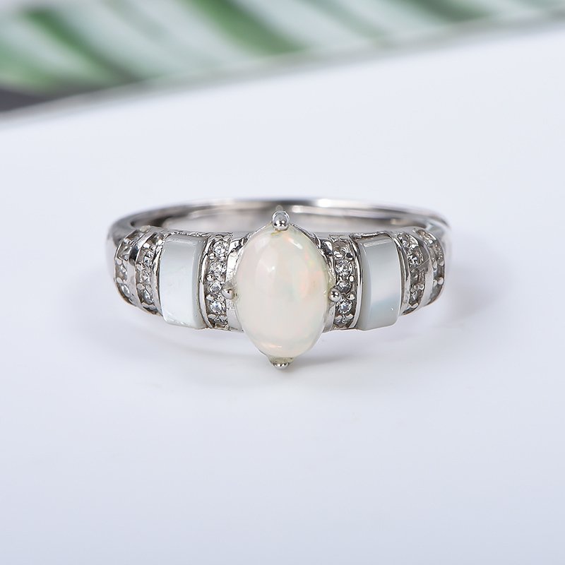 Nincs minimálár - Gyűrű Ezüst - 1.50ct. tw. Opál #1.0