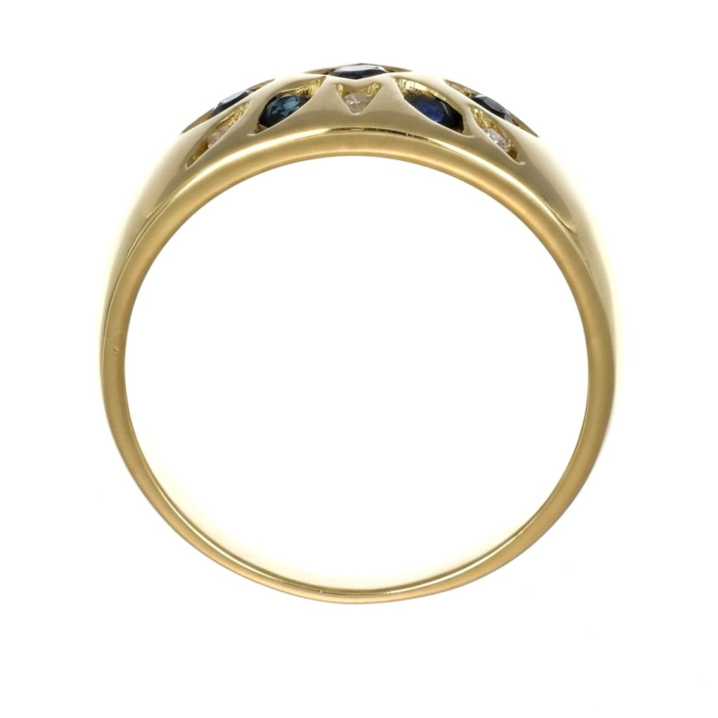 戒指 - 18 克拉 黃金 - 0.37ct. tw. 藍寶石 - 鉆石 #4.3
