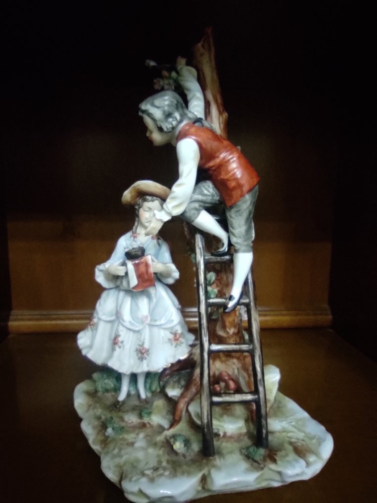 Capodimonte - Sculpture, Bambini e uccellini - 30 cm - Softpaste porcelain - 1980 #4.3