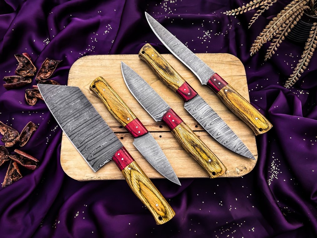Black Smith HandFordged Chef knives set For Daily use Best For Outdoor and premium Quality table set - Μαχαίρι κουζίνας - Kitchen knife set - 1095 και 15N20 διπλωμένο ατσάλι - Ηνωμένο Βασίλειο - μαχαίρι κατασκήνωσης #3.2