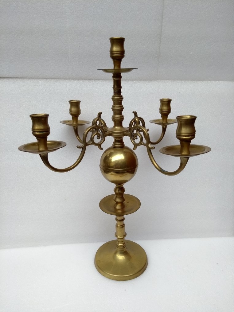 烛台 五火焰的 - 黄铜 - Kandelaber - 44 厘米 #1.0
