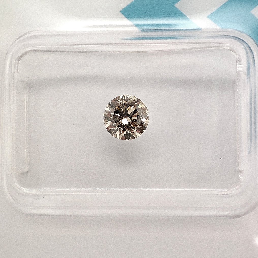 没有保留价 - 1 pcs 钻石 (天然色彩的) - 0.50 ct - 圆形 - Fancy 黄色 棕色 - SI2 微内含二级 - 国际宝石研究院(IGI) #1.0