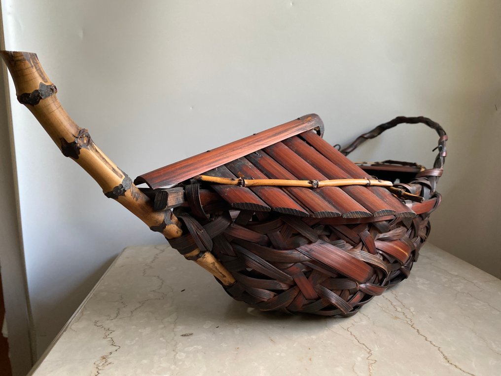 篮子 - Unique Flower Basket 小舟 Takasebune, 竹 - 奥基莫诺物品 #1.0