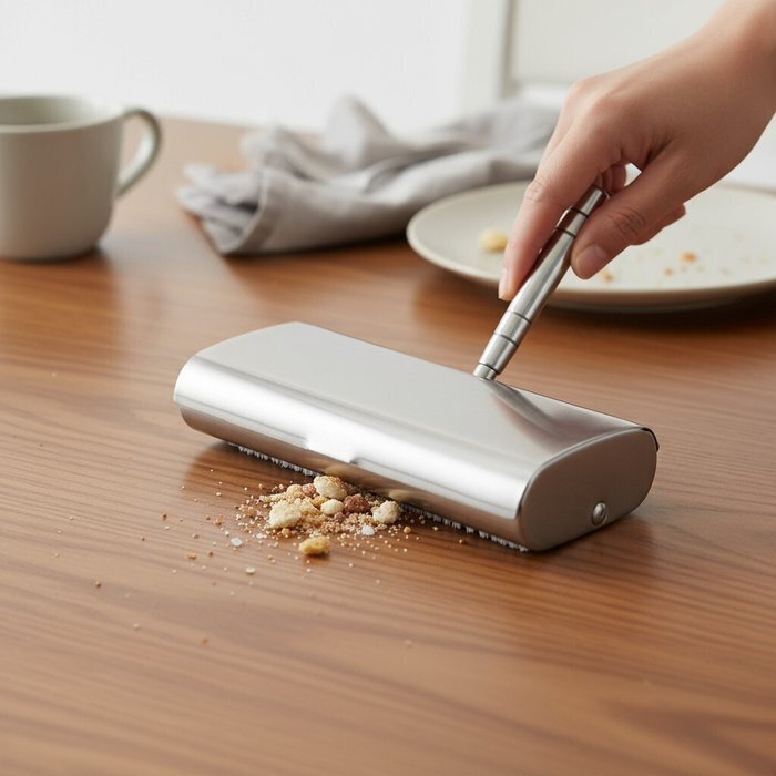 Crumber - Mod. 'Butler' Chrome Vintage, high-quality tableware, 1960s Art Deco style - Silverplated #1.0