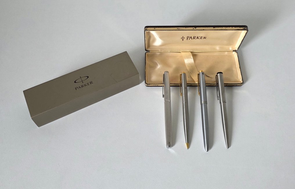 4 Parker pennen 'Vulpen, Balpen, Potlood, 4 Kleurenpen' incl doosjes. - Nincs minimálár - Toll #1.0