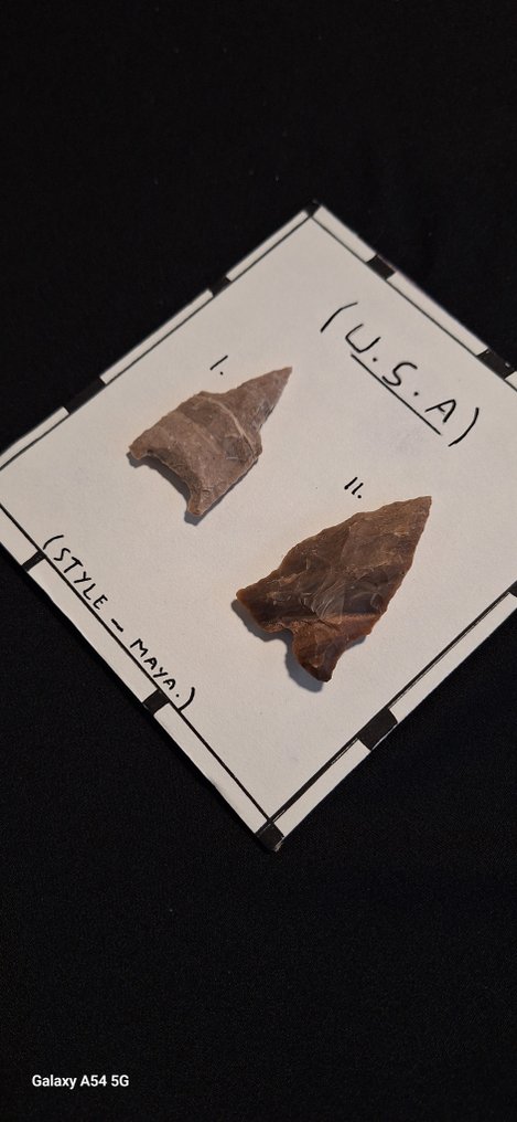 Νεολιθική Ίασπις Διπλό αιχμηρό σημείο συλλογής αρχαιολογίας ιδιωτικών ΗΠΑ στις Ηνωμένες Πολιτείες σε Τζάσπη. - 130 mm (χωρίς τιμή ασφαλείας) #2.1