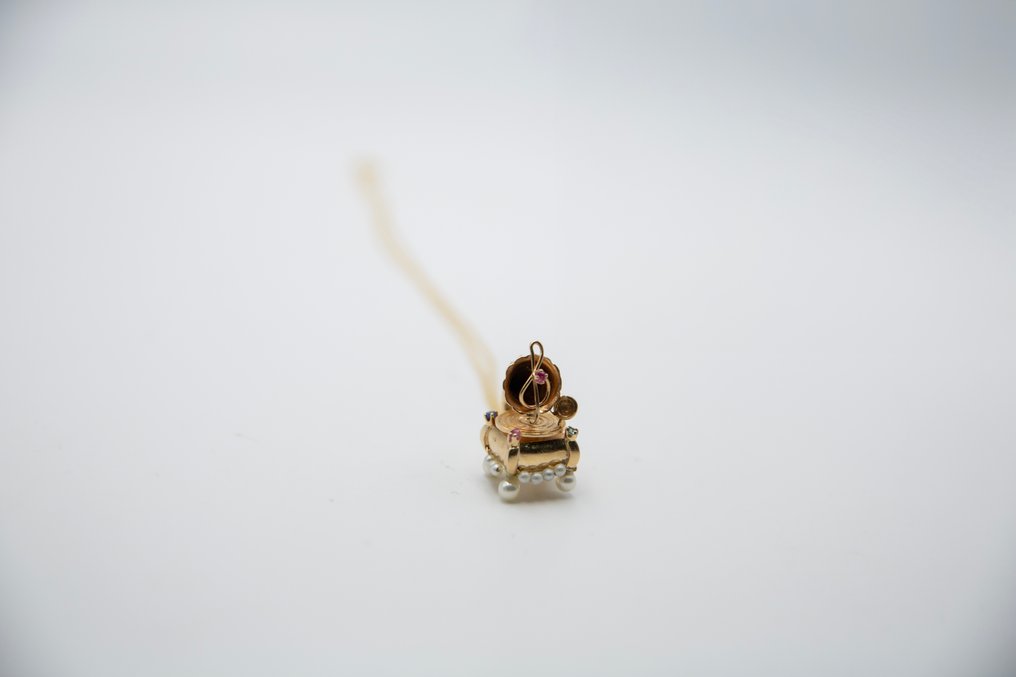 吊坠项链 - 14K包金 黄金 蓝宝石 - 红宝石 #3.2