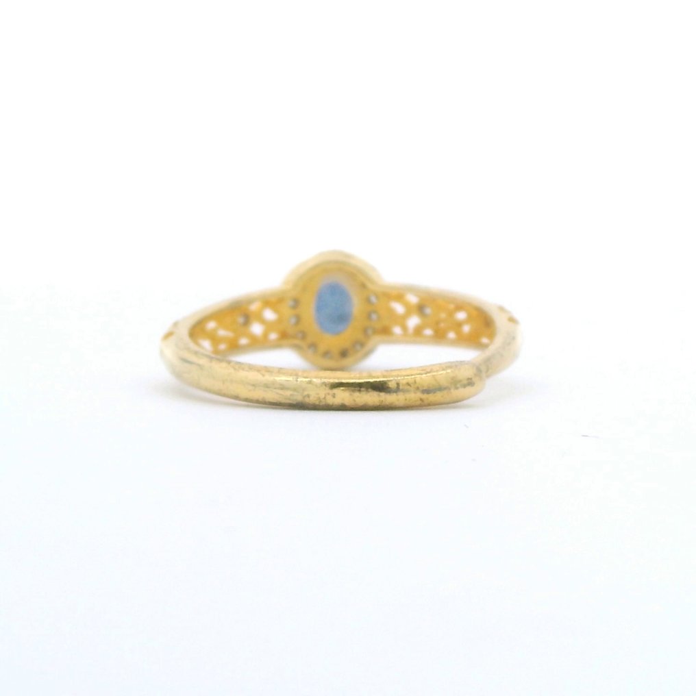 Sans prix de réserve - Bague Argent, Bague en argent S925 avec saphir et diamants Saphir - Diamant #3.2