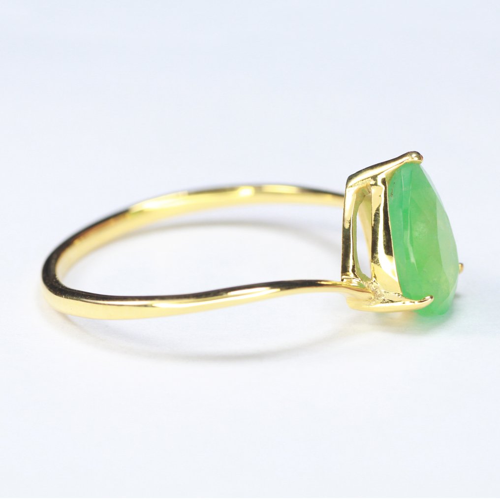 χωρίς τιμή ασφαλείας - Δαχτυλίδι - 18 καράτια Κίτρινο χρυσό - 1.50ct. tw. Σμαράγδι - Ελαφρύ Έλαιο Πρώτης Ποιότητας. #1.0