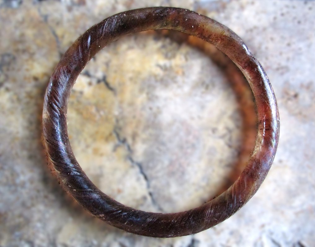 古罗马 玻璃 紫色茄子装饰手镯 - 64 mm #2.1