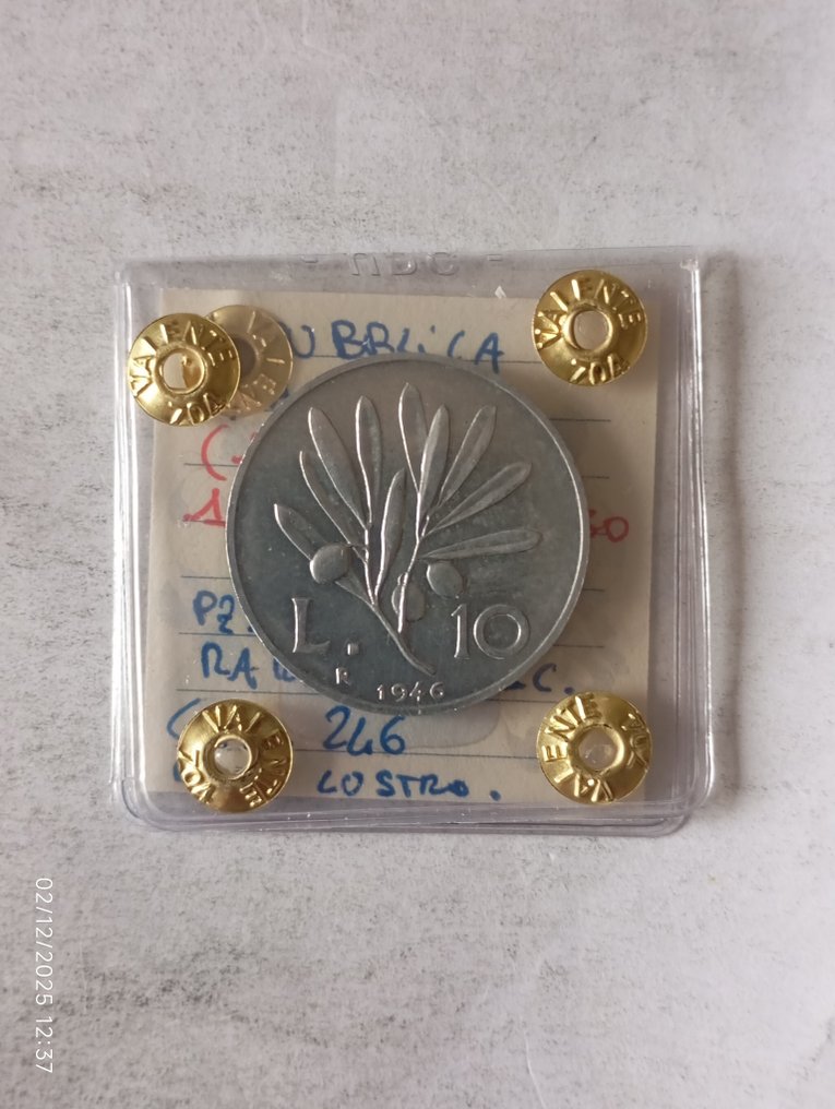 意大利，共和国 10 Lire 1946 "Ulivo" #1.0